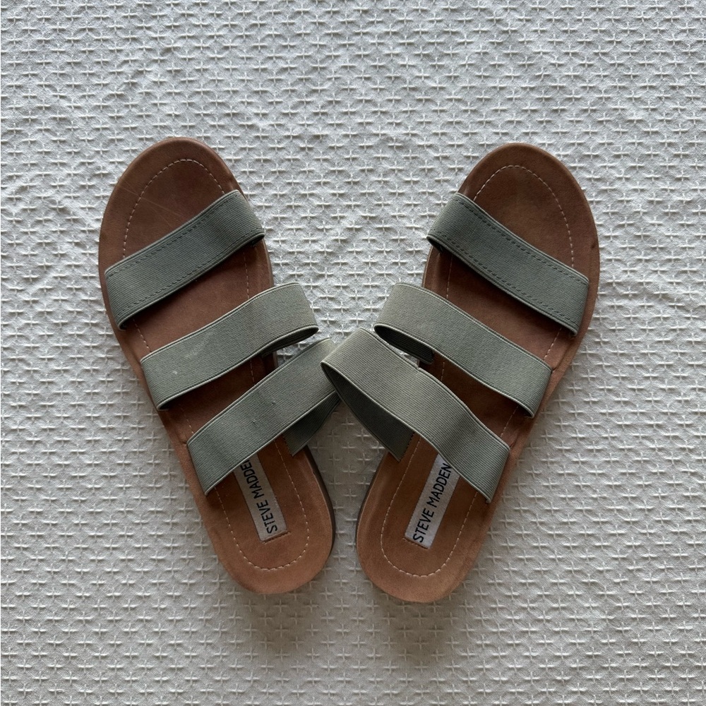 Steve Madden Olive Green Slide Sandals